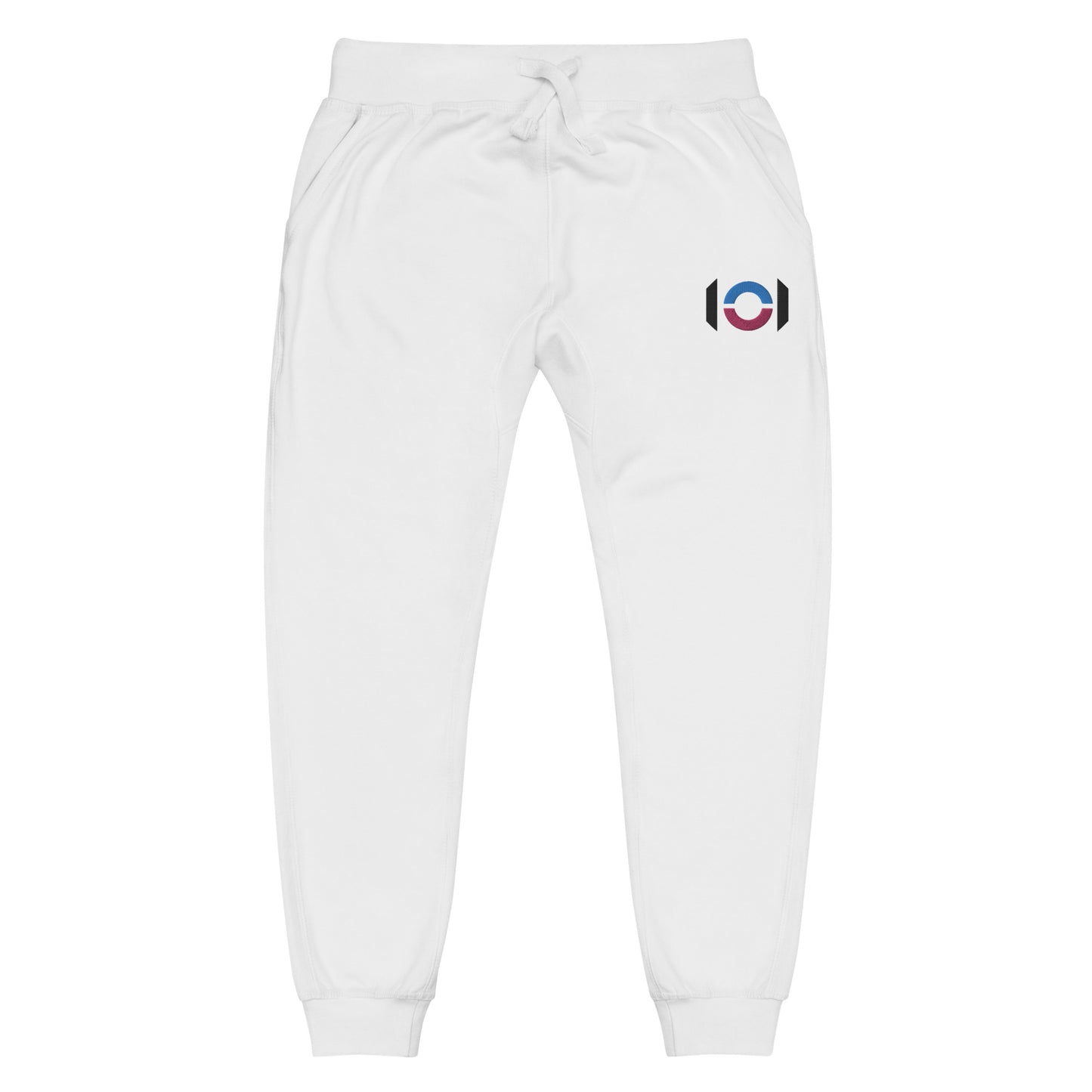 ON1C Logo Embroidered Unisex Fleece Sweatpants (White)