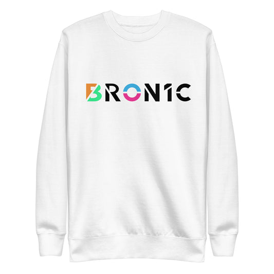 BRON1C Signature Unisex Premium White Sweatshirt